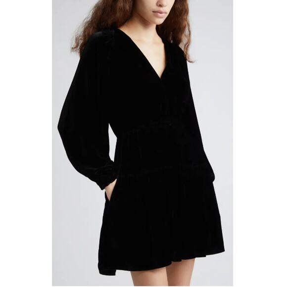 Ulla Johnson Audrey Long Sleeve Velvet Minidress Size 0‎ - Picture 3 of 9